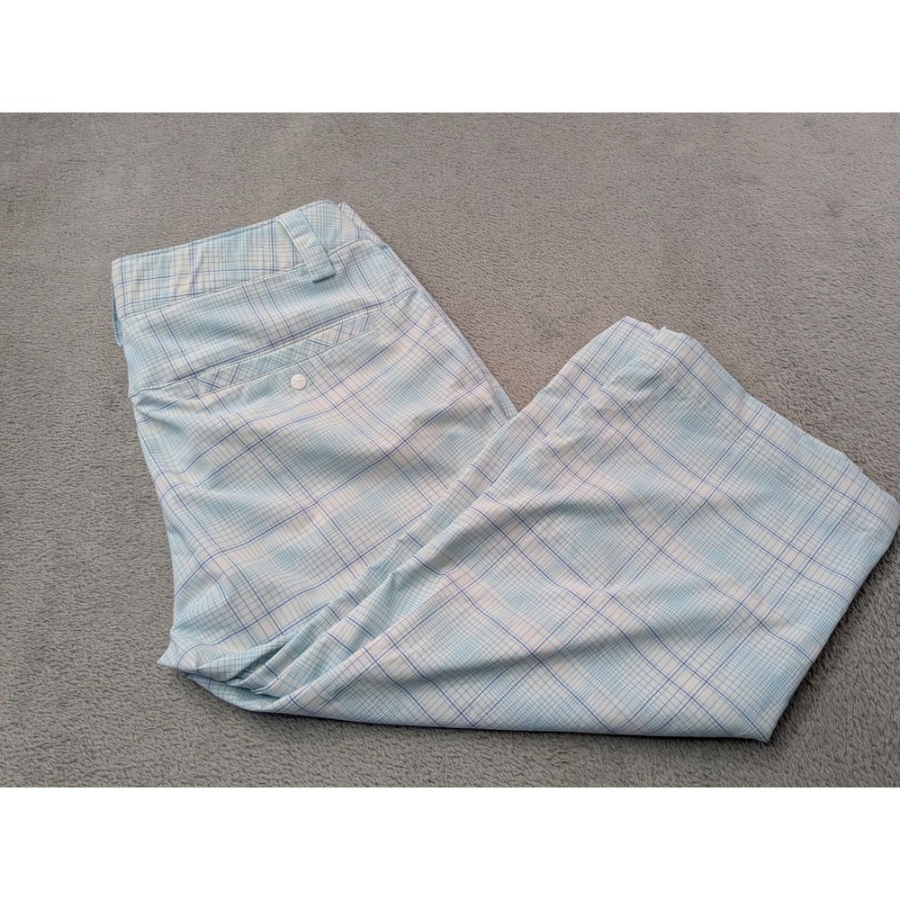 Under Armour Womens Plaid Capri Pants Size 8‎ Golf Athletic Blue White